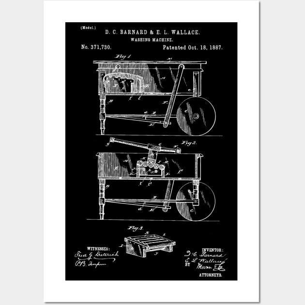 Washing Machine patent 1887 Wall Art by Anodyle